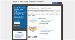Desktop Screenshot of howtobecomeaphysicaltherapist.org