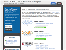 Tablet Screenshot of howtobecomeaphysicaltherapist.org